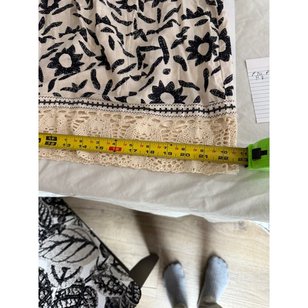 Christain Siriano New York boho puff sleeve square neck linen blend L SZ Large - Picture 7 of 12